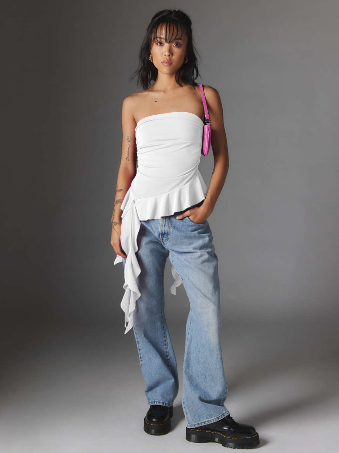 Y2K New Maillard Women's Dress With Spice Girls Fringe Slim-Fit Bm Top Slimming Chest Vest Base