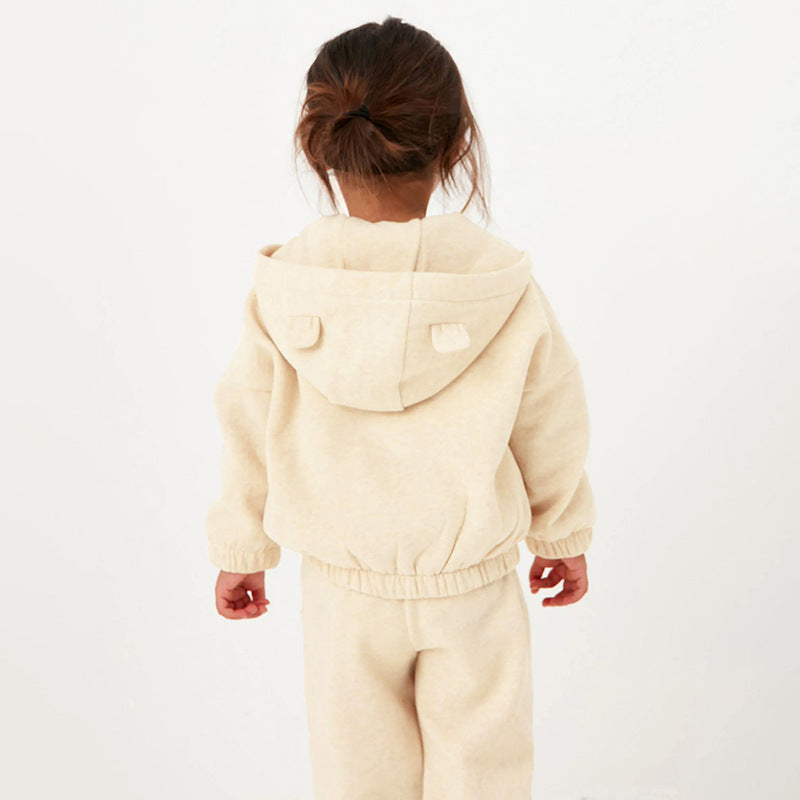 New Girls' Hoodie Set Casual Children's Set Pure Cotton Autumn Long Sleeve Set