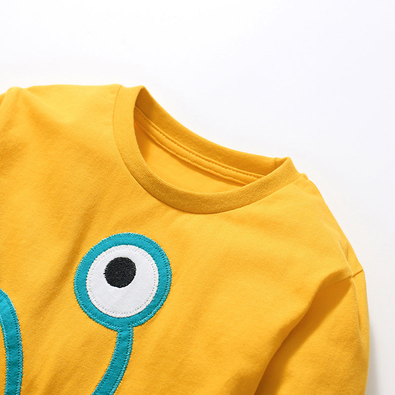 Long Sleeve Children's T-Shirt Cute Children's Top Pure Cotton Children's Autumn Children's T-Shirt
