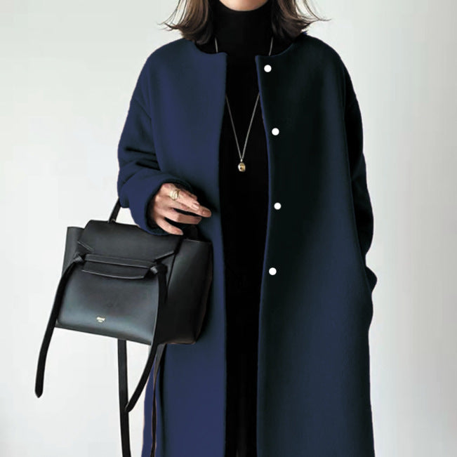 5 Color Loose Coat Female Spring New Light Mature Wind Solid Color Medium Long Coat Top