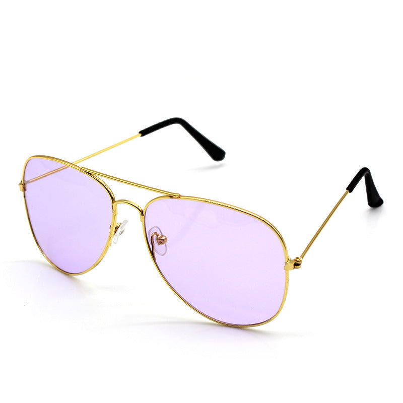 5 pairs New Brilliant Sunglasses Full Color Pilot Goggles Metal Sunglasses Sunglasses Stall