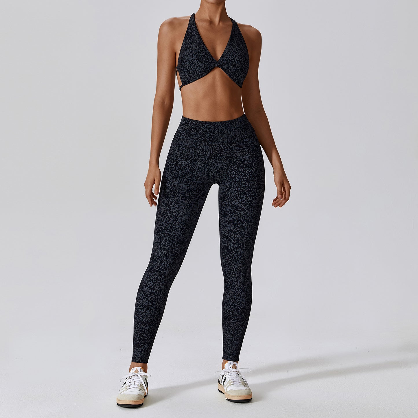 Summer Printed Nude Yoga Suit Floral Quick Dry Running Fitness Yoga Suit Female