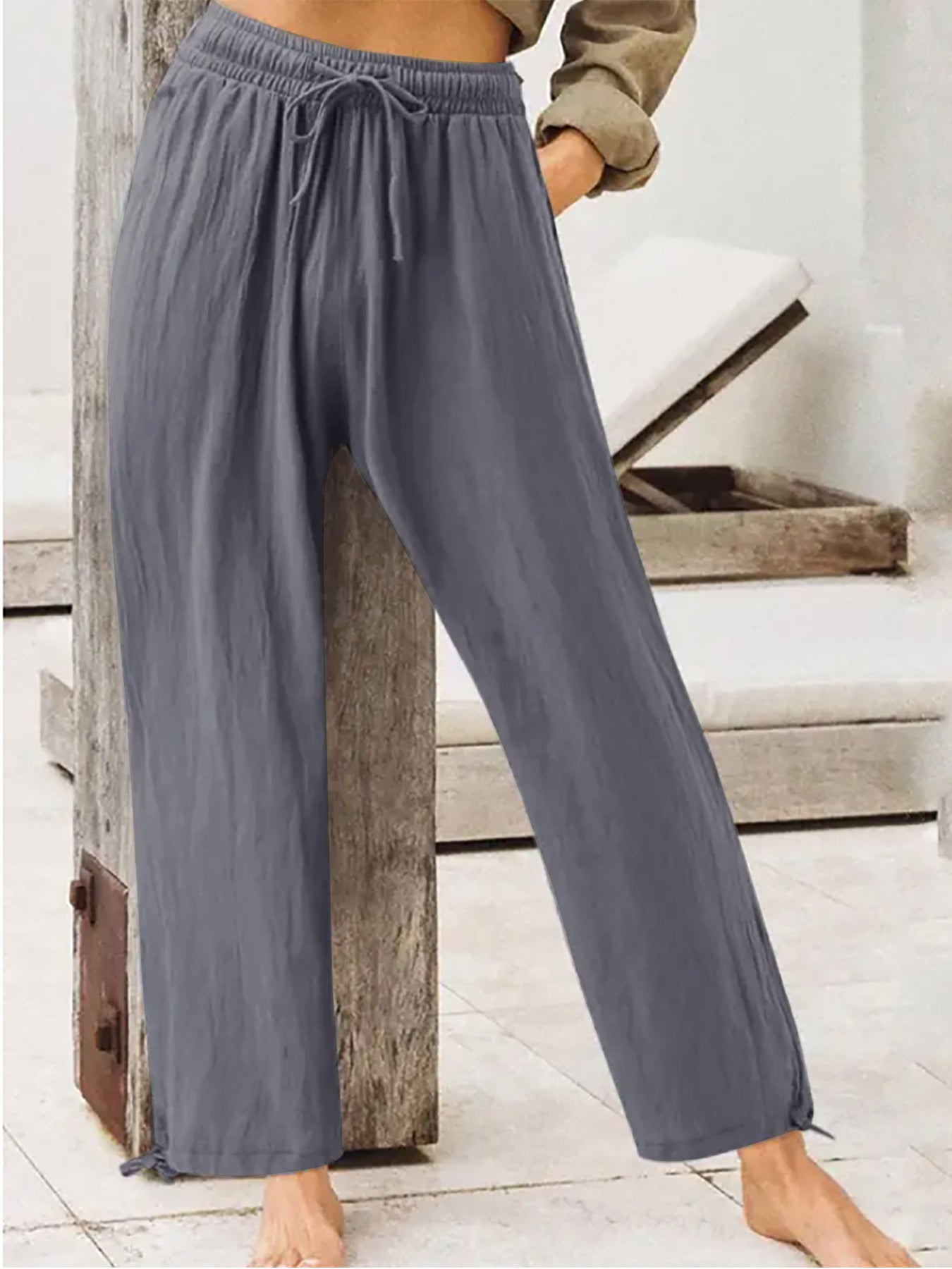 Women's Summer Casual Pants Women's Solid Color Home Pants