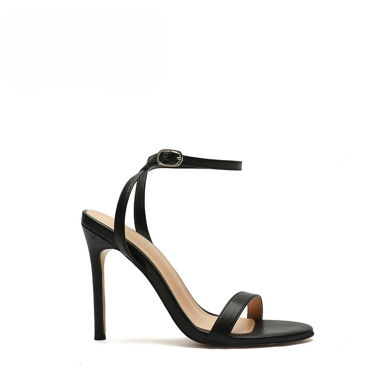 Sexy Ankle Strap Open Toe Thin With 10 Cm Line Strap Sandals For Women