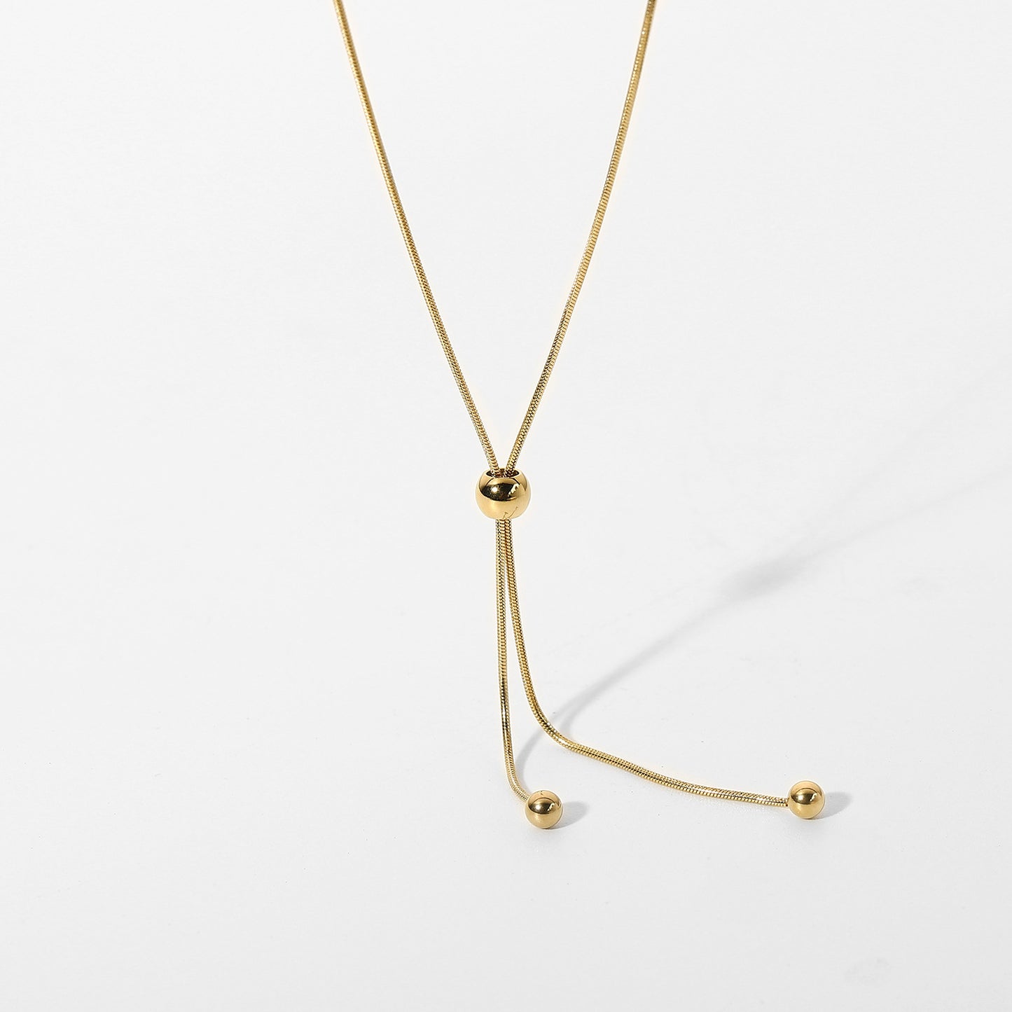 5pcs Fashion Necklace 14K Gold Snake Bone Chain Jewelry Minimalist Cartilage Stainless Steel Long Bead Chain Necklace For Women