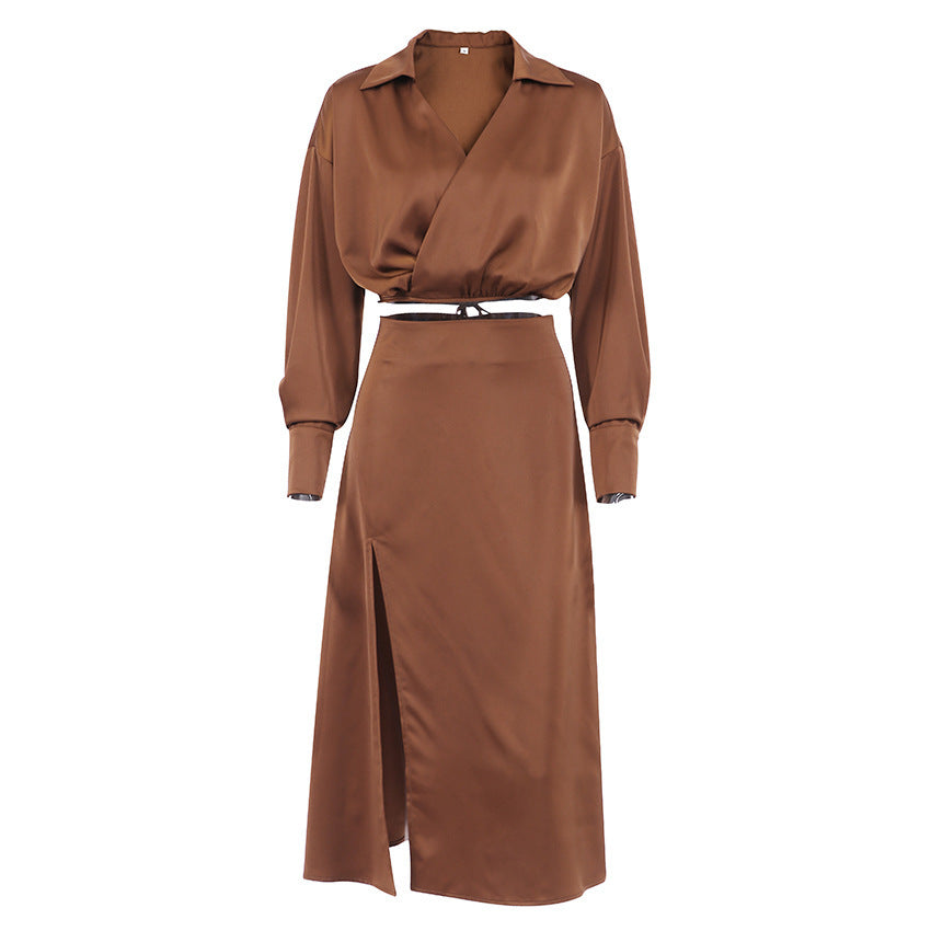 Commuter Niche Slim-Fit Suit Women's Summer New Women's Satin Imitation Silk Skirt