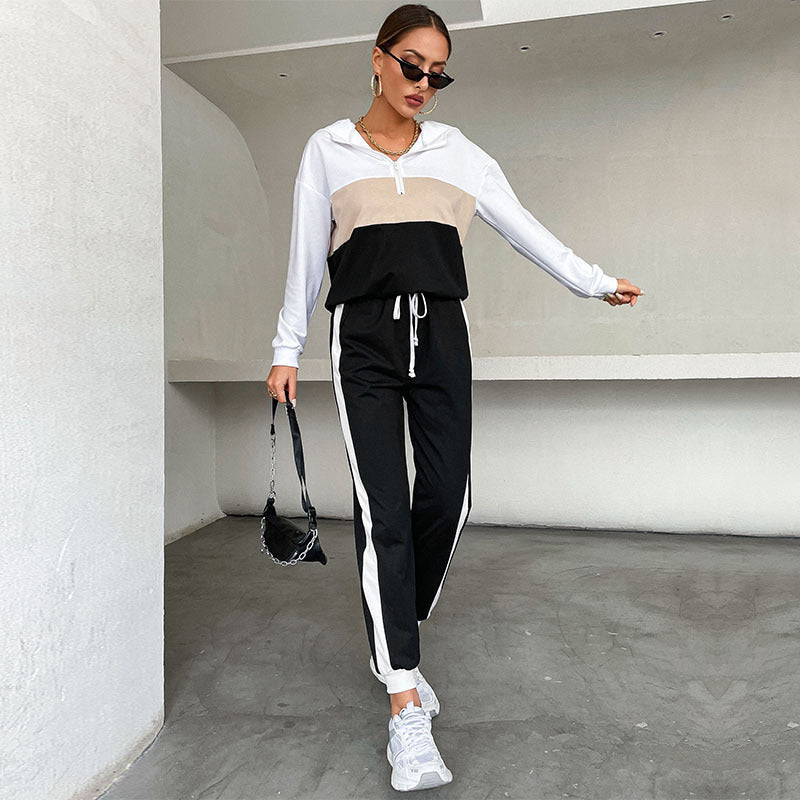 Women's Autumn New Hooded Hoodie Suit Women Leisure Sports Two-Piece Set