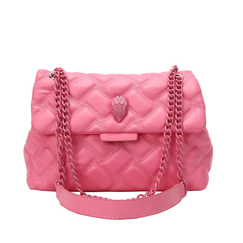 Summer New Niche Design Fashion Embroidery Line Diamond Chain One-Shoulder Oblique Straddle Armpit Small Square Bag