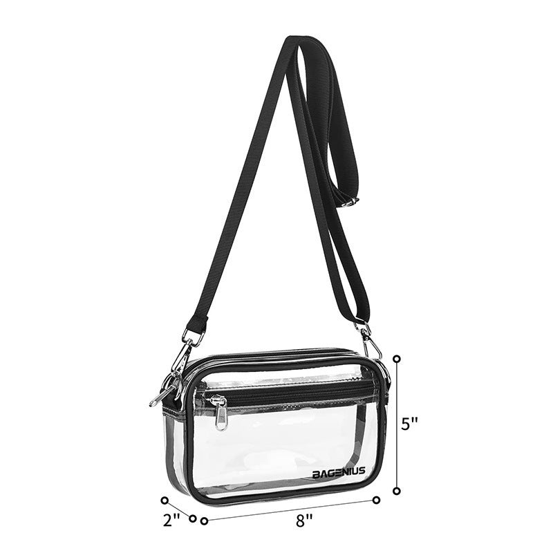 Simple Pvc Transparent Crossbody Bag Outdoor Sports Waterproof Clutch Bag Storage Bag Detachable Shoulder Strap Pu Coin Purse