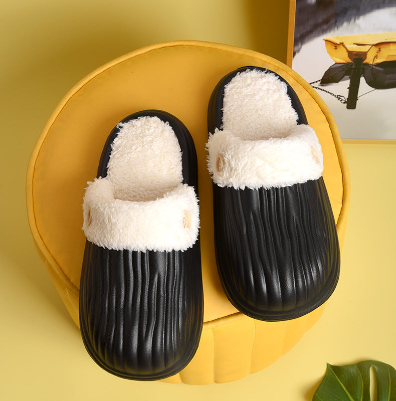 Detachable Cotton Slippers Waterproof Non-Slip Outside Wear Female Eva Winter Step On Shit Feeling Home Indoor Couple Warm Slippers