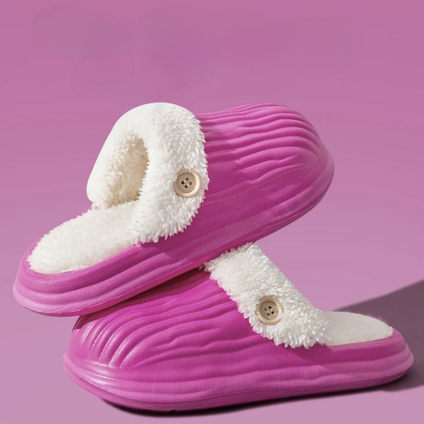 Detachable Cotton Slippers Waterproof Non-Slip Outside Wear Female Eva Winter Step On Shit Feeling Home Indoor Couple Warm Slippers