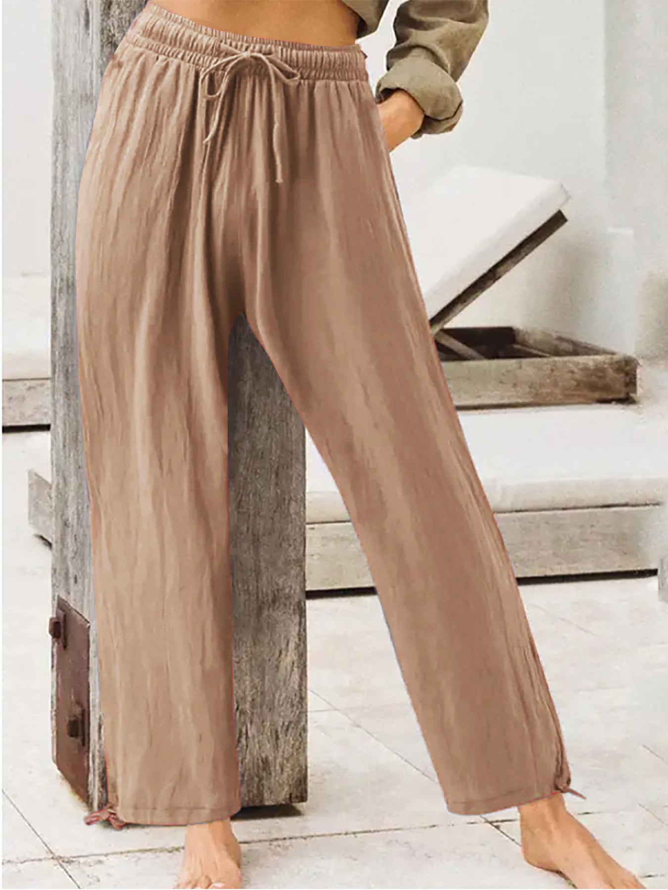 Women's Summer Casual Pants Women's Solid Color Home Pants