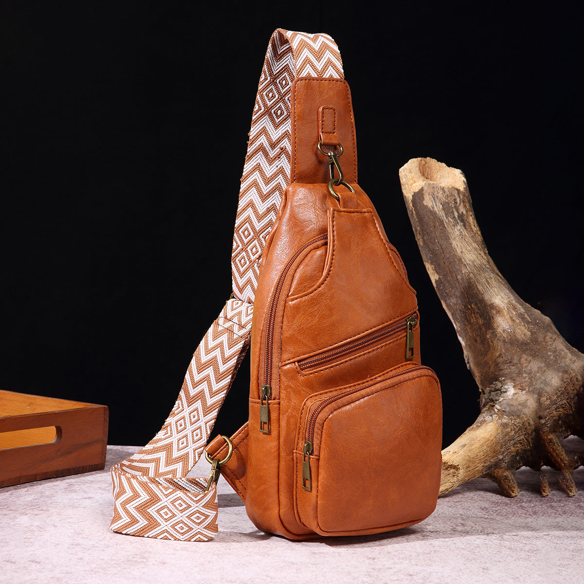 Retro Casual Fashion Breast Bag Solid Color Crossbody Bag For Women Bohemian Style Fanny Pack
