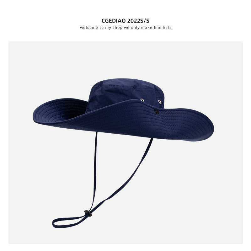 Western Cowboy Hat Female Summer Big Brimmed Day Fisherman Hat Sun Protection Outdoor Beach Tour Hiking Hat Male