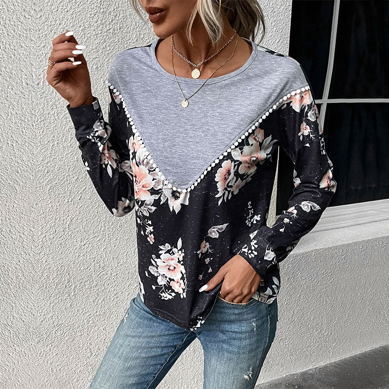 New Leisure Women Long-Sleeved Match Color Hoodie Thin Autumn Women