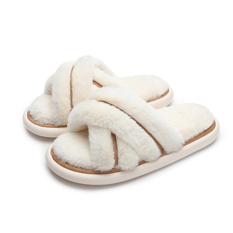 Cotton Slippers Eva Women's Winter Step On The Shit Floor Fluffy Slippers Home Non-Slip