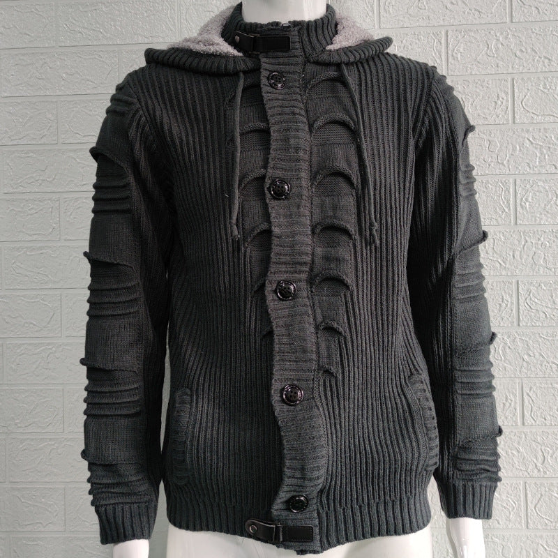 Autumn And Winter Sweater Cardigan Men Hooded Knit Cardigan Coat Men's Wear