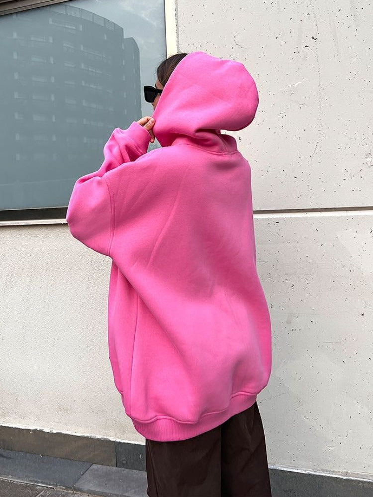Hoodie Autumn And Winter New Street Boyfriend Wind Fleece Loose Pocket Hoodie