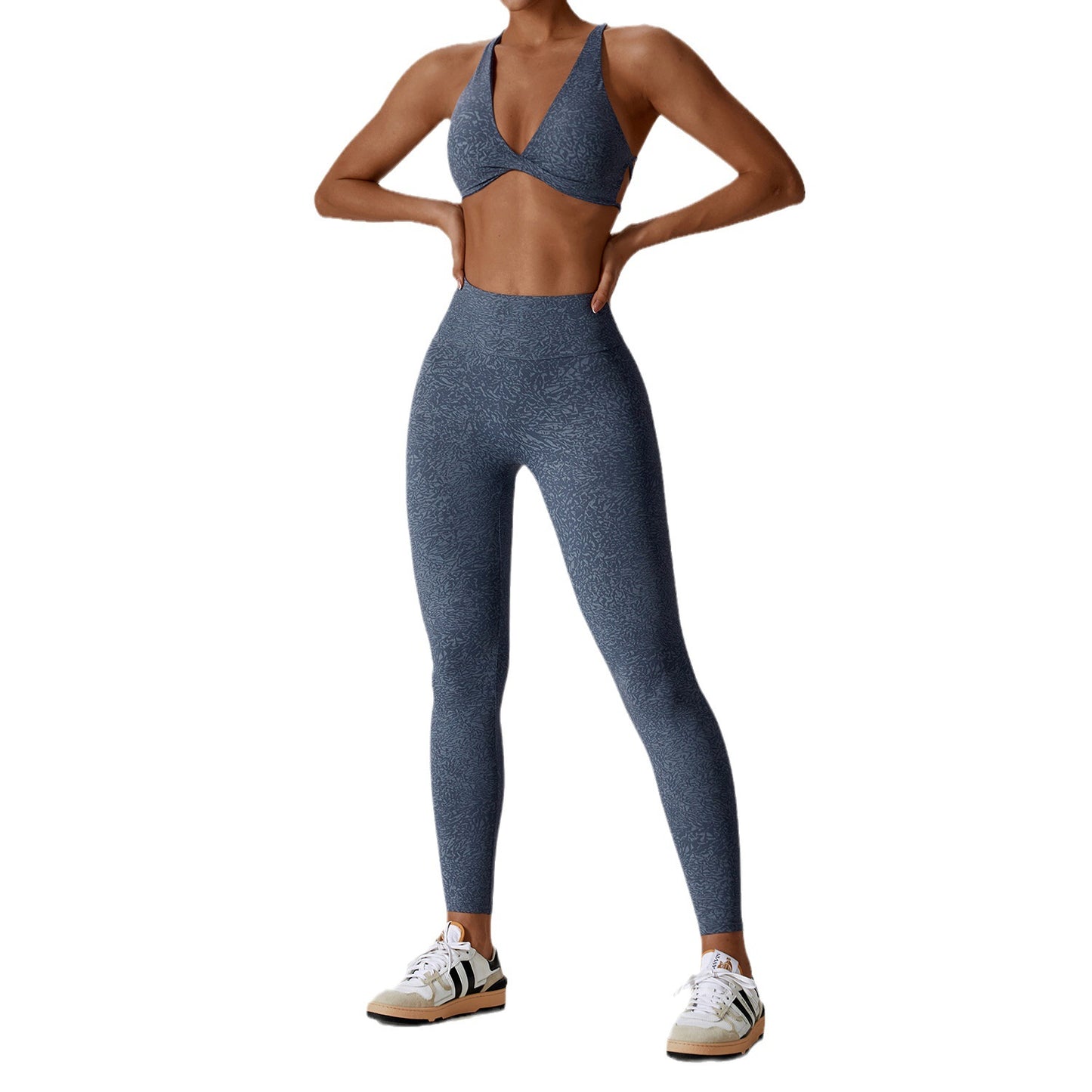 Summer Printed Nude Yoga Suit Floral Quick Dry Running Fitness Yoga Suit Female