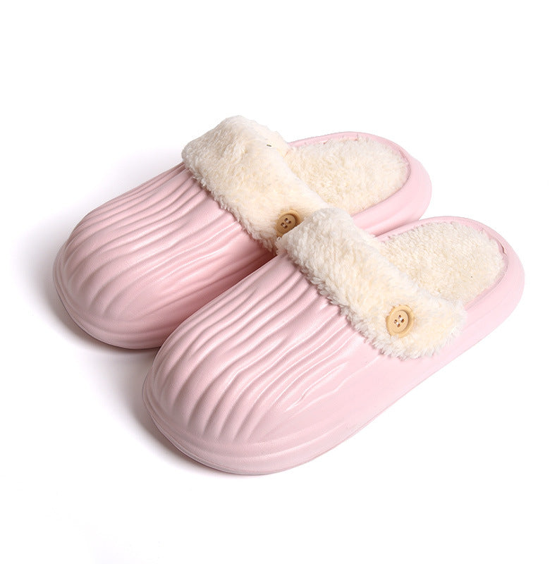 Detachable Cotton Slippers Waterproof Non-Slip Outside Wear Female Eva Winter Step On Shit Feeling Home Indoor Couple Warm Slippers