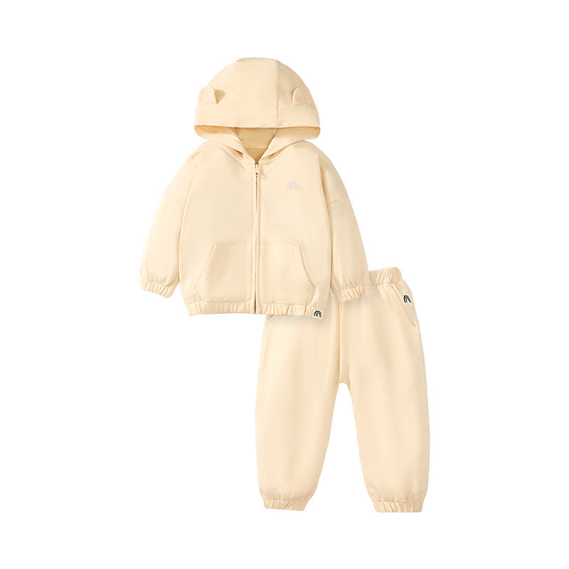 New Girls' Hoodie Set Casual Children's Set Pure Cotton Autumn Long Sleeve Set