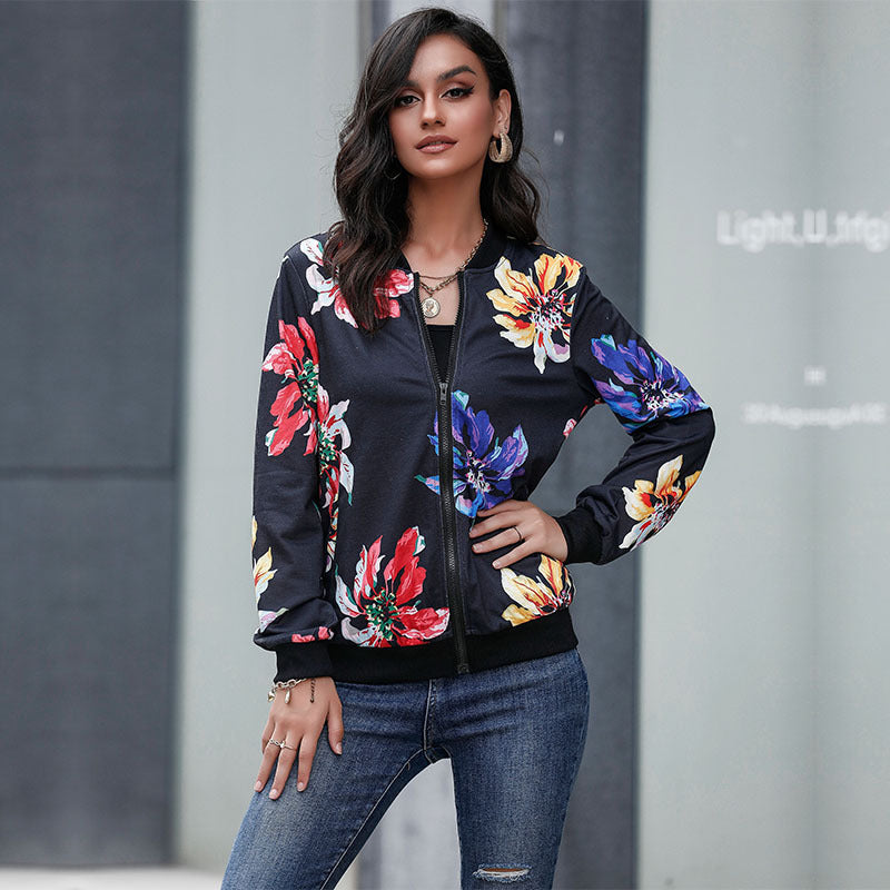 Fashion Jacket Women's Printed Coat Baseball Clothes
