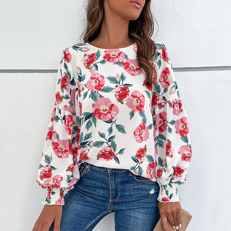 New Autumn Fashion Women's New Long-Sleeved Printed Shirt Women
