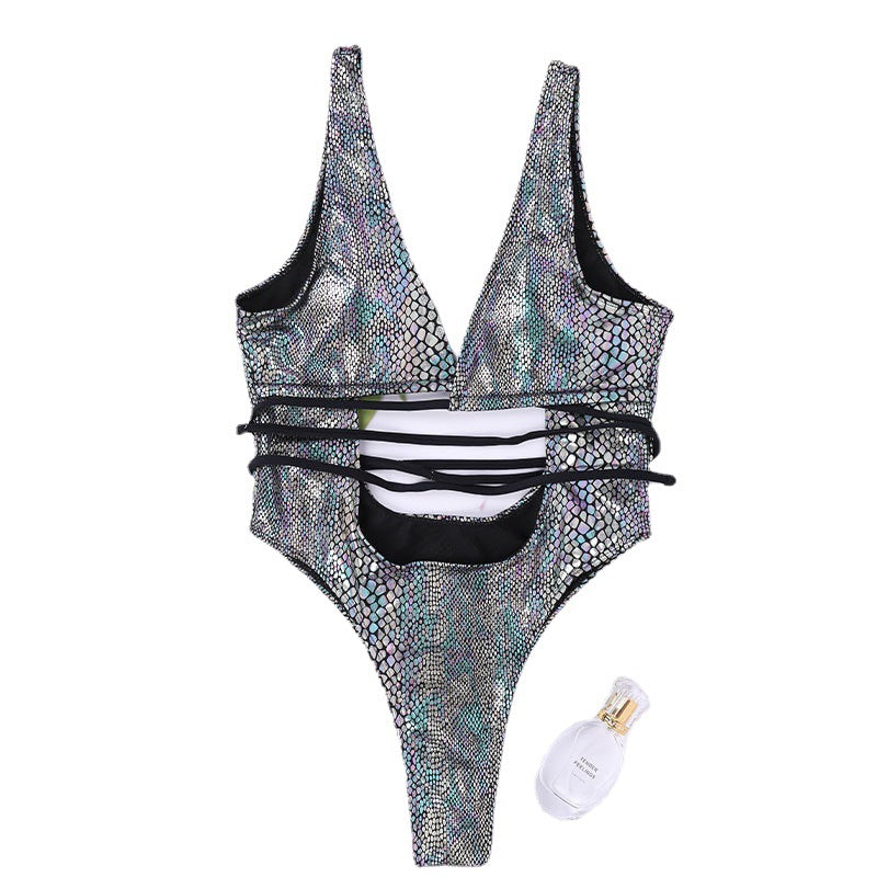 One-Piece Swimsuit Sleeveless Lace-Up Bikini For Women
