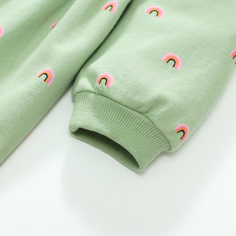 Autumn Girls Skirt Pure Cotton Princess Skirt Home Casual Long-Sleeved Children's Dress