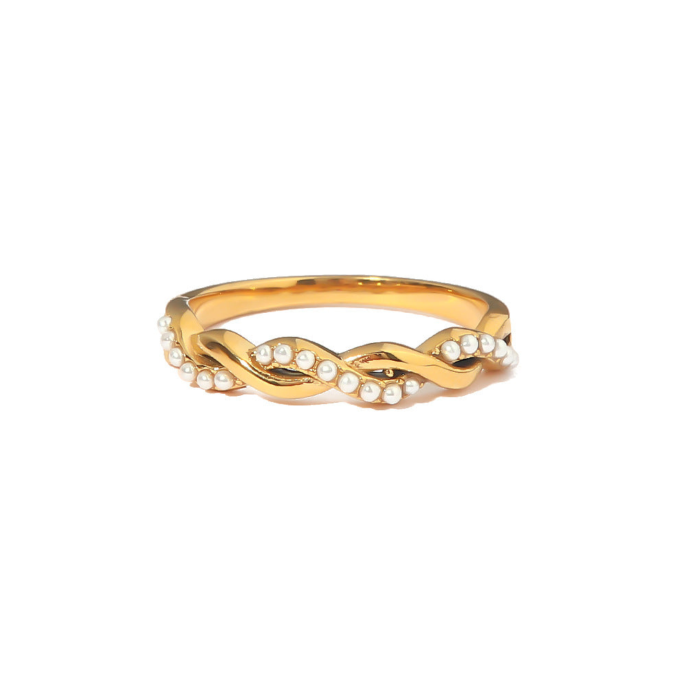 5pcs Braided Twist Titanium Steel Ring Niche Design Fashion Personality Plain Ring Index Finger Tide Ring Cold Ring