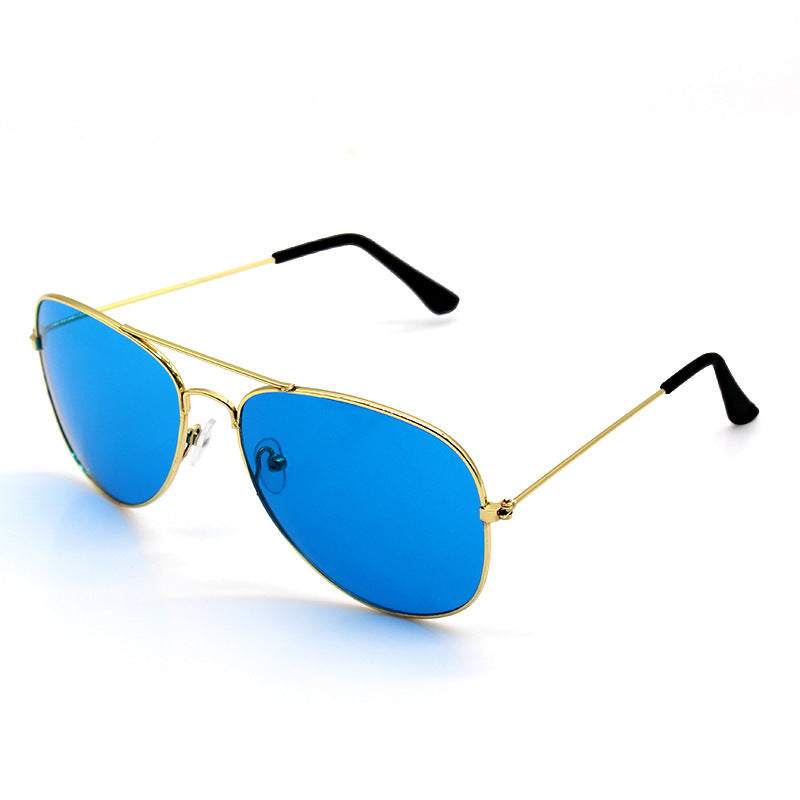 5 pairs New Brilliant Sunglasses Full Color Pilot Goggles Metal Sunglasses Sunglasses Stall