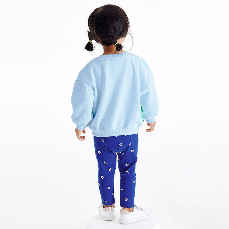 Girls Hoodie Long Sleeve Set Autumn Children's Cotton Set In The Little Child Pants Set