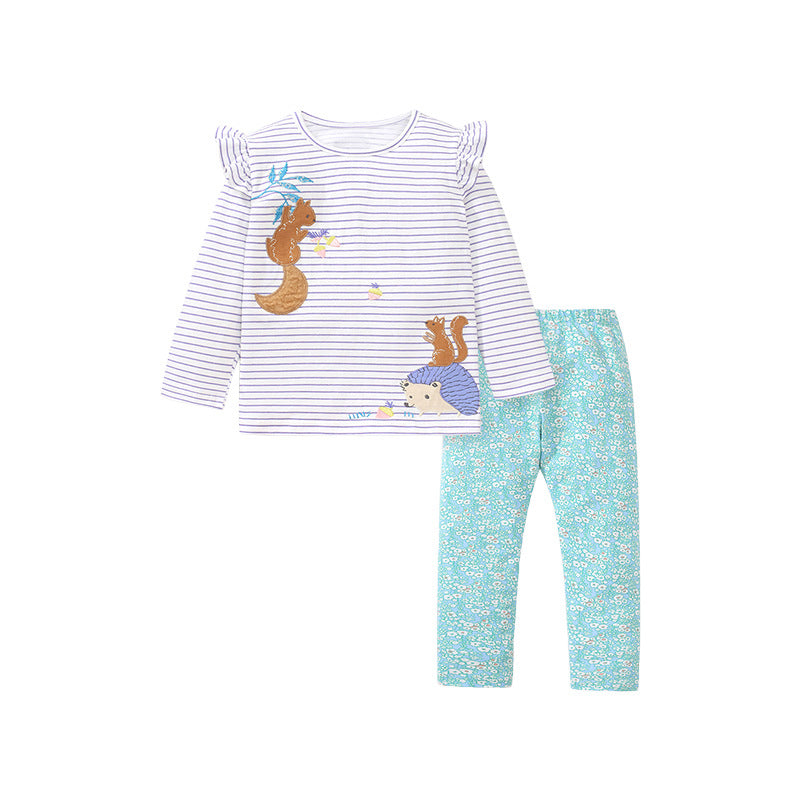 Long-Sleeved Girls' Suits New Autumn Children's Cute Girls' Suits