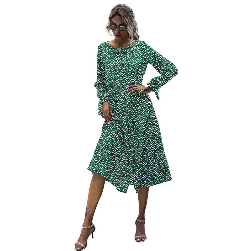 Fashion Long-Sleeved Floral Dress Temperament Early Autumn Women's Wear