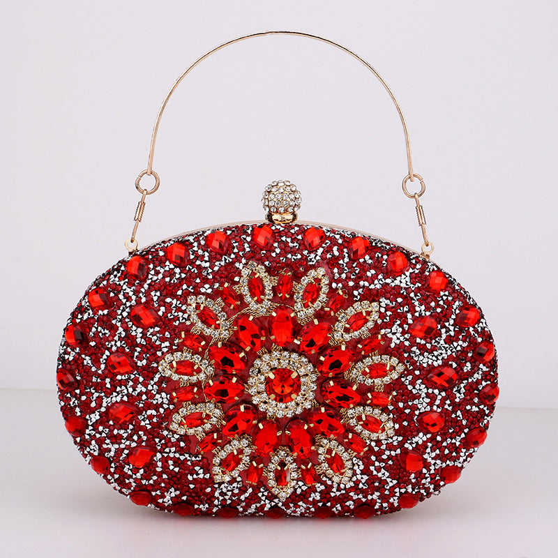 Diamond-Encrusted Bag Dress Diamond-Encrusted Dinner Bag Women's Wedding Cheongsam All-Match Banquet Evening Clutch Bag