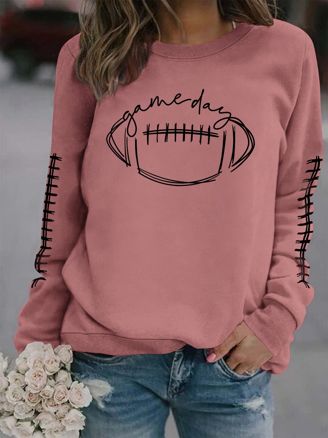 New Fall Game Day Print Fashion Hoodie Trend Long Sleeve