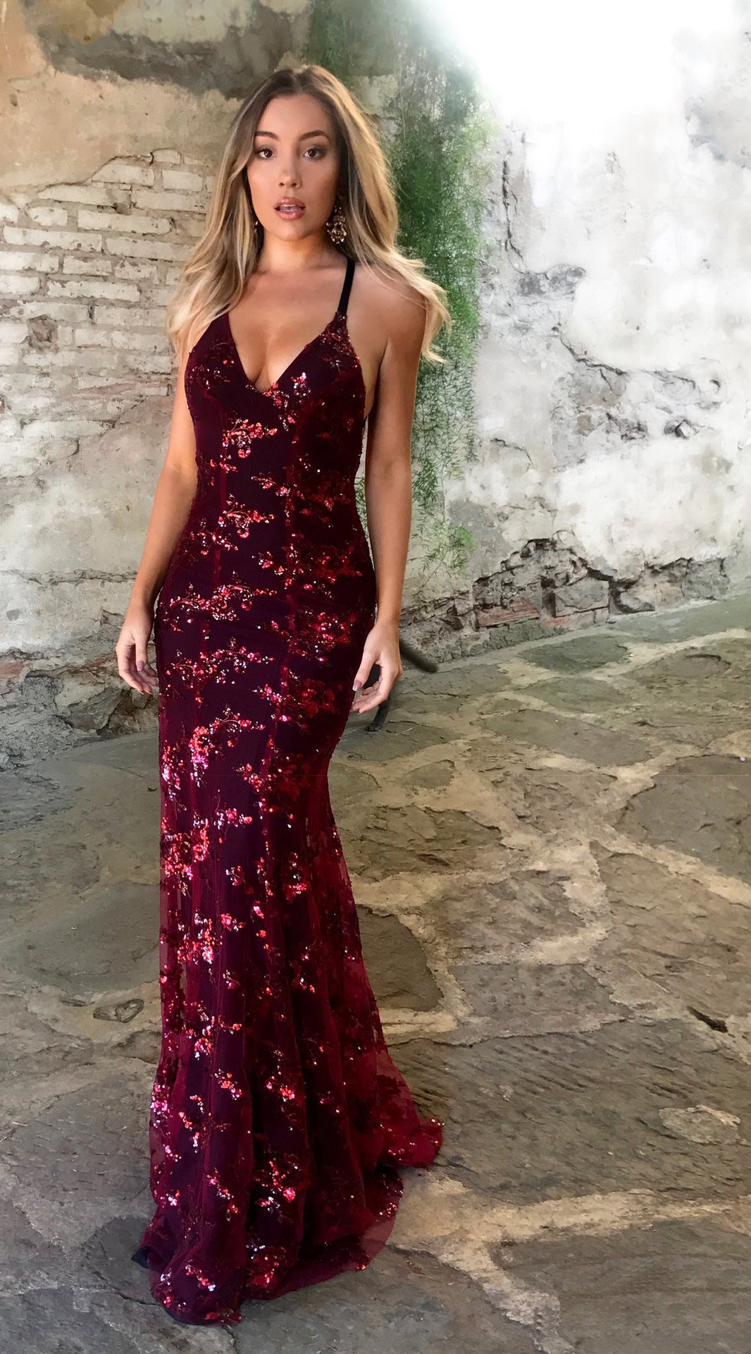 New Women's Dress Halter V-Neck Halter Sequin Dress