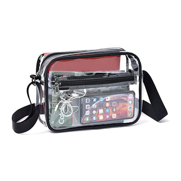 Simple Pvc Transparent Crossbody Bag Outdoor Sports Waterproof Clutch Bag Storage Bag Detachable Shoulder Strap Pu Coin Purse
