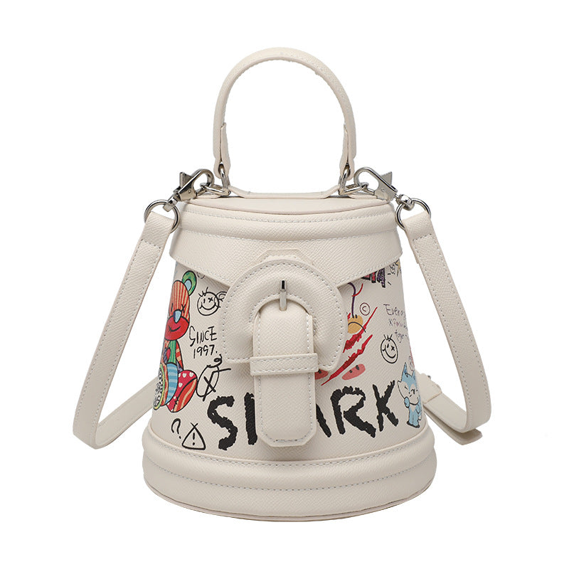 Bag Woman New Fashion Woman Bag Everything Stylish Graffiti Bucket Bag Color Handbag Shoulder Bag Crossbody Bag