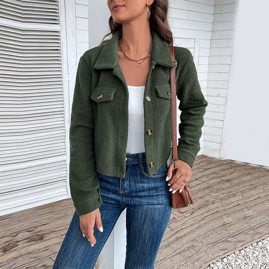 Autumn New Women's Solid Color Fleece Coat