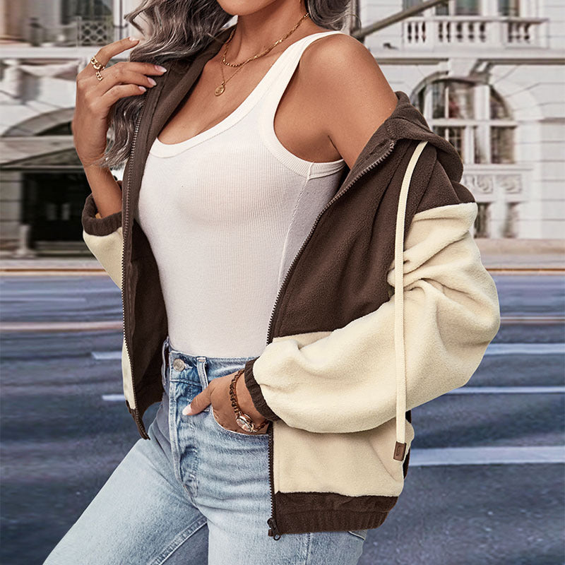 New Women's Autumn And Winter New Fleece Zipper Cardigan Coat