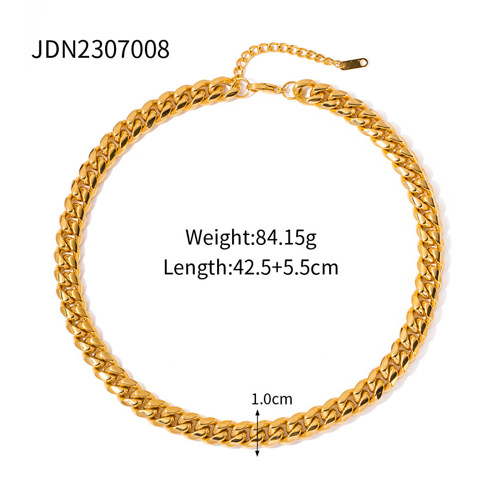 5pcs New Necklace Stainless Steel Temperament Clavicle Chain Light Luxury Small Love Pendant Necklace Bracelet Jewelry