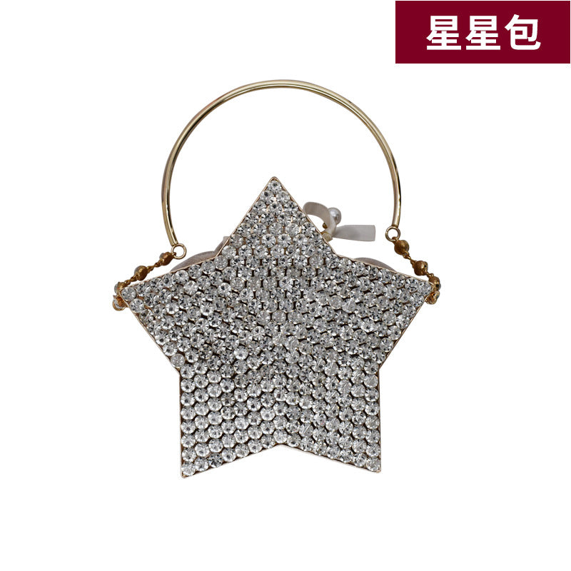 Summer New Popular Diamond-Encrusted Niche Diy Dinner Party Pearl Hand-Held Diagonal Banquet Bag