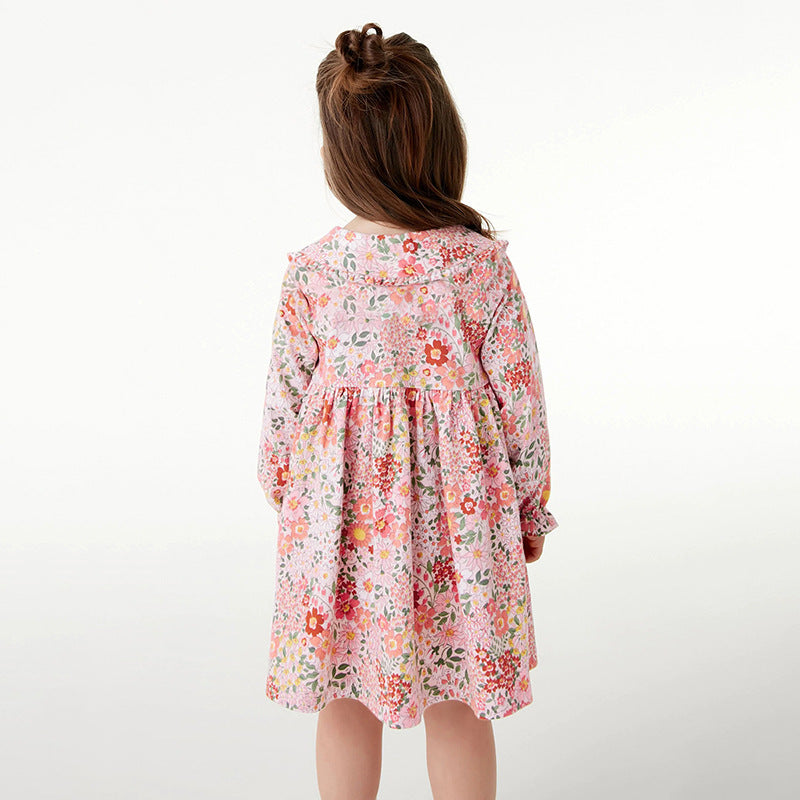 Girls Long Sleeve Autumn Dress New Children's Dress Autumn Princess Dress Pure Cotton Children's Dress