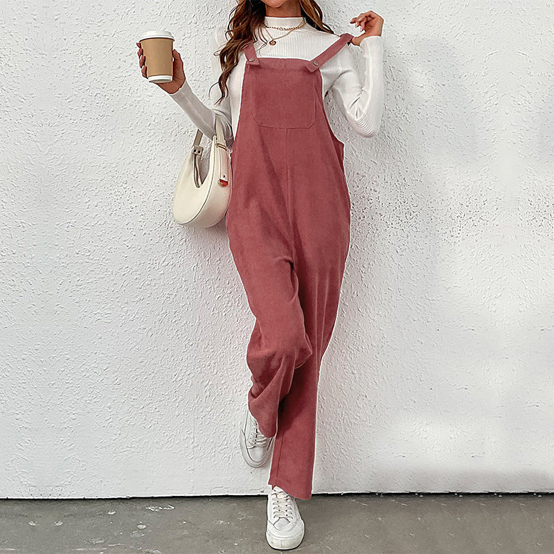 Retro Corduroy Overalls for Women: Your Stylish Autumn and Winter Jumpsuit