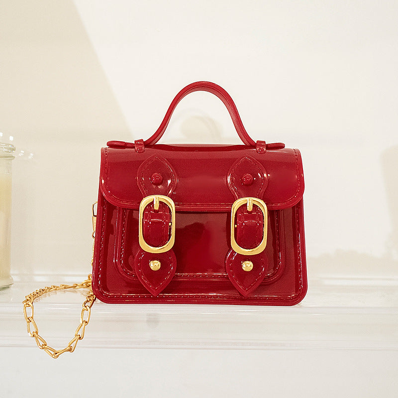 Summer New Jelly Bag Mini Cambridge Bag Pvc Chain Bag Women's Shoulder Bag Children'S Crossbody Bag