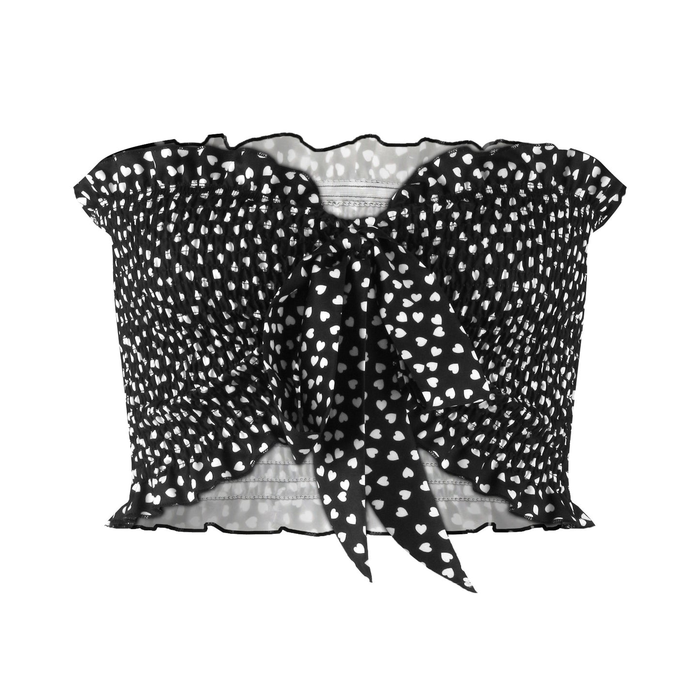 Knitted Vest Digital Print Sexy Fashion Top Top Multi-Wear Neck Hanging Ruffled Bow Small Vest