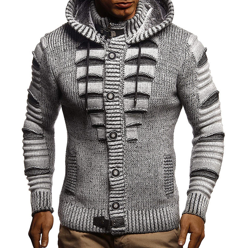 Autumn And Winter Sweater Cardigan Men Hooded Knit Cardigan Coat Men's Wear