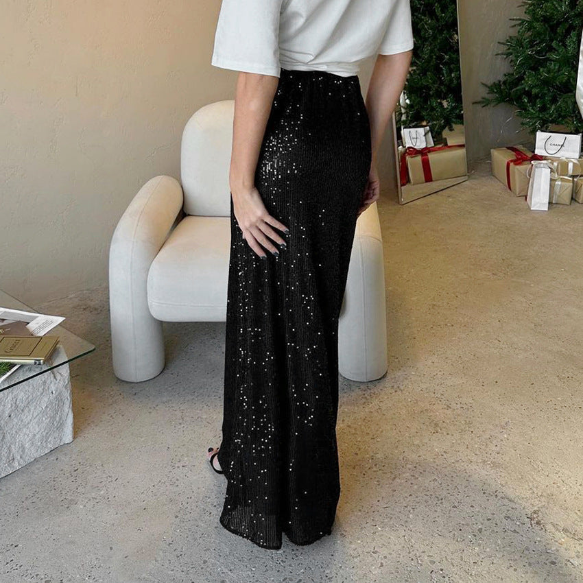 Spring Sexy Temperament Sense Party Embroidered Sequins High Waist Slimming Straight Skirt Fashion Women's Dress