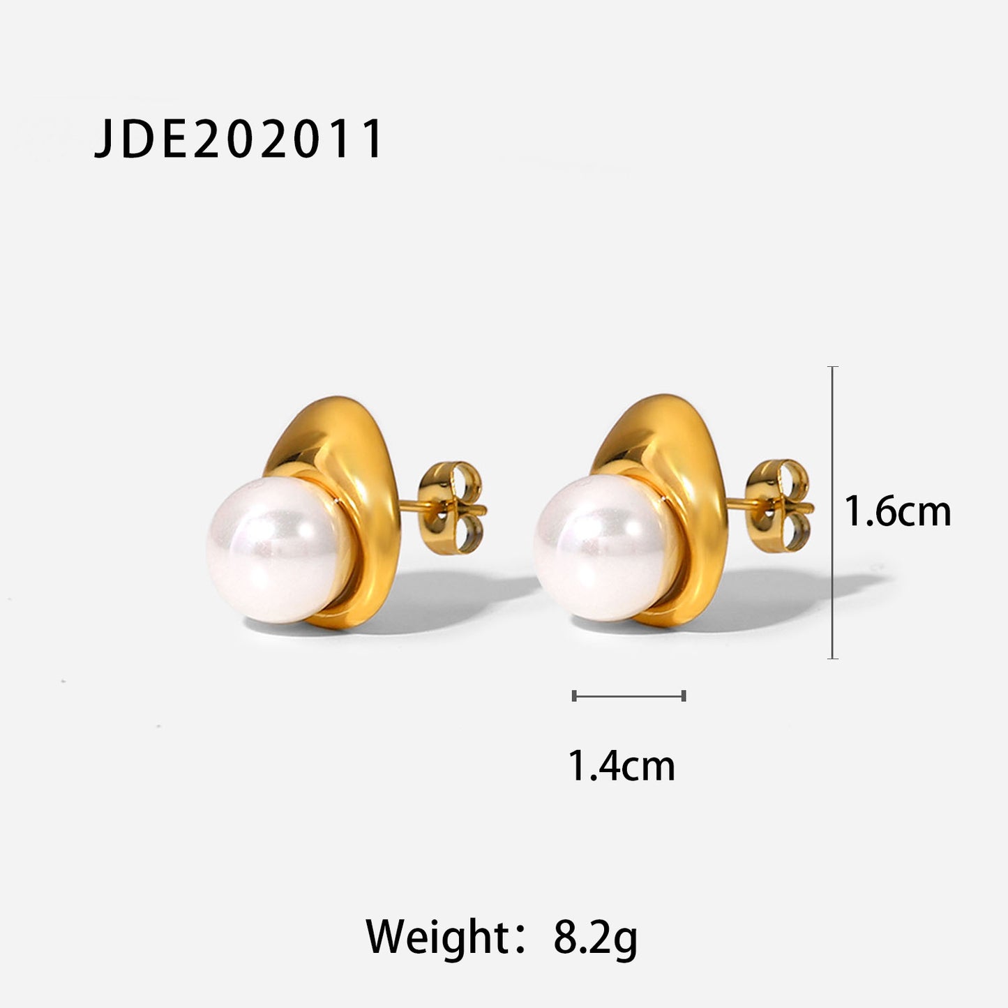 5pcs Stylish 18K Gold Plated Stainless Steel Jewelry Palace Luxury Vintage High Highlight Pearl Drop Earrings For Women